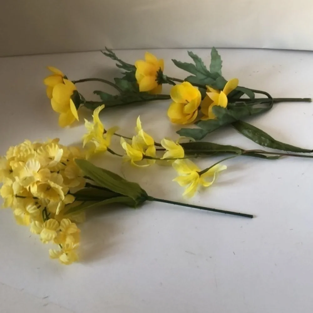 Yellow Artificial Flower Lot Craft DIY